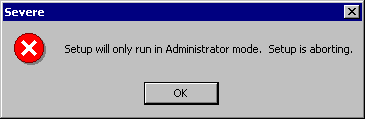 Not an administrator error