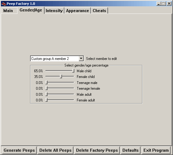 PeepFactory gender/age tab