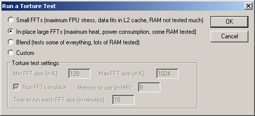 Prime95 in-place test